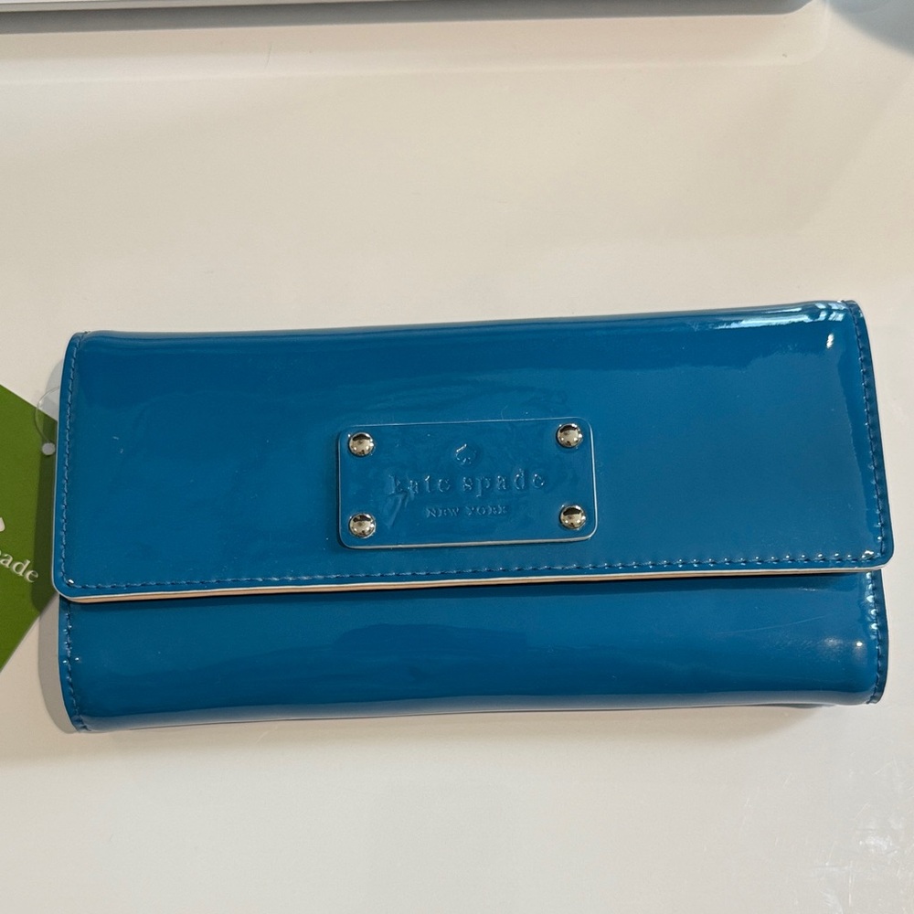 NWT Kate Spade Vibrant Peacock Blue Wallet